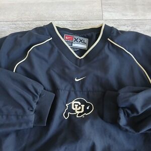 Nike Colorado Buffaloes Pullover Windbreaker XXL Black Gold Center Check 90s